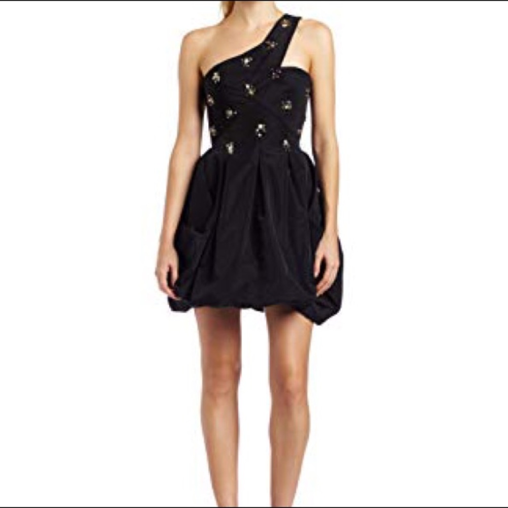 BCBG Women's One Shoulder Taffeta Dress